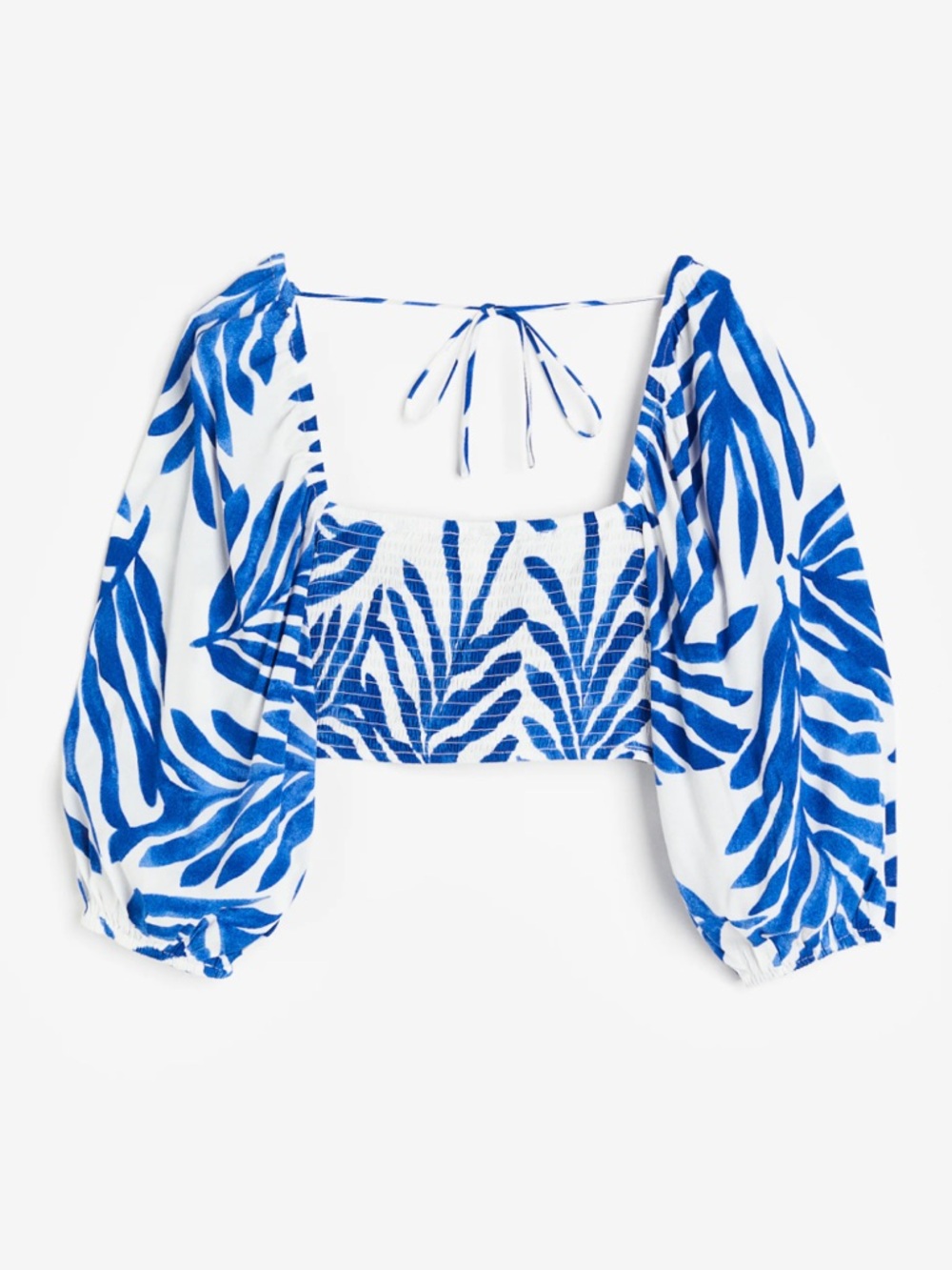 H&M Tropical Crop Blouse